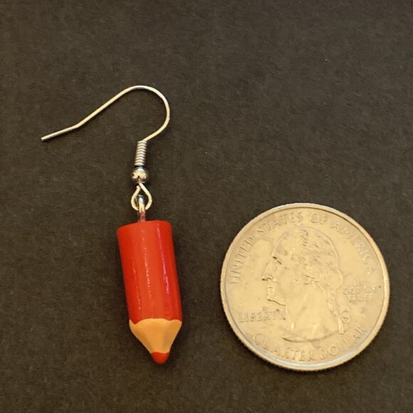 Pencil Earring, Teacher Earring, Teacher Appreciation Gift, School Earring, Art - Picture 4 of 4
